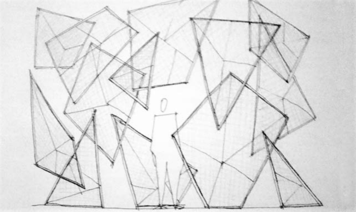 Skica Marina Gozzea za scenografiju predstave <em>Orfeo</em>